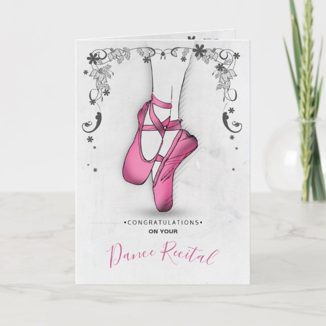 Pink Ballet Slipper Card (Front)