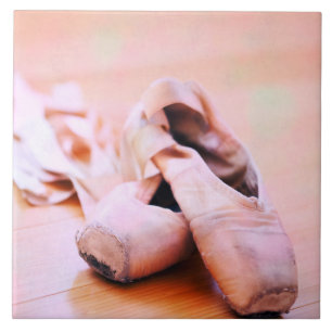 Pink Ballet Slipper Pointe Shoes Dance Template Tile