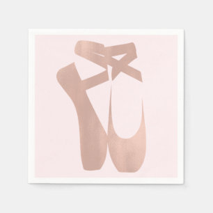 Pink Ballet Slippers Ballerina Birthday Party Napkin
