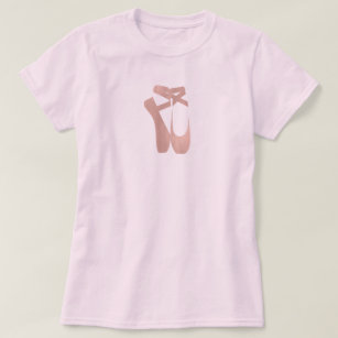 Pink Ballet Slippers Ballerina Rose Gold Bedroom T-Shirt