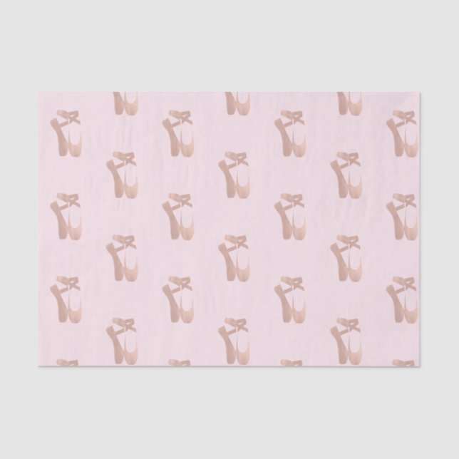 Pink Ballet Slippers Ballerina Rose Party Tissue Paper (Front)