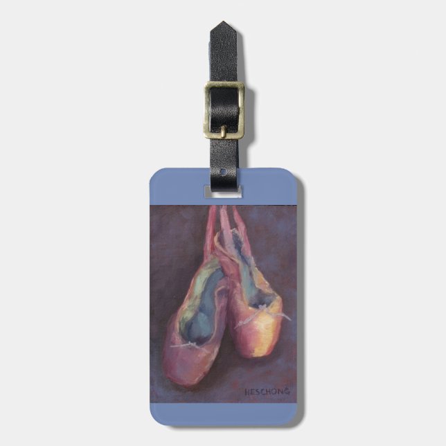 Pink Ballet Slippers Luggage Tag (Front Vertical)