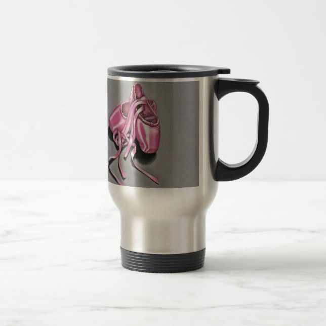 Pink Ballet Slippers Travel Mug (Right)