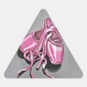 Pink Ballet Slippers Triangle Sticker