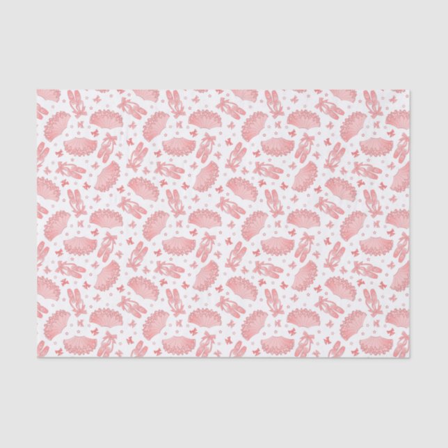 Pink Ballet Star Pattern Tissue Paper (Front)