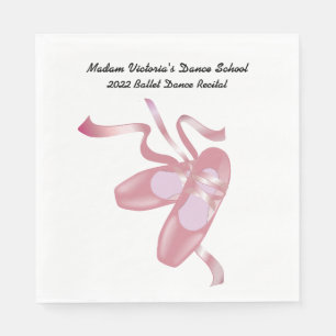 Pink Ballet Toe Shoes Dance Reception Napkin
