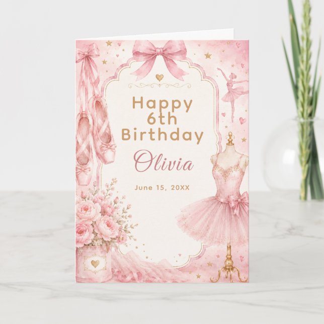 Pink Ballet Tutu Party Card (Front)