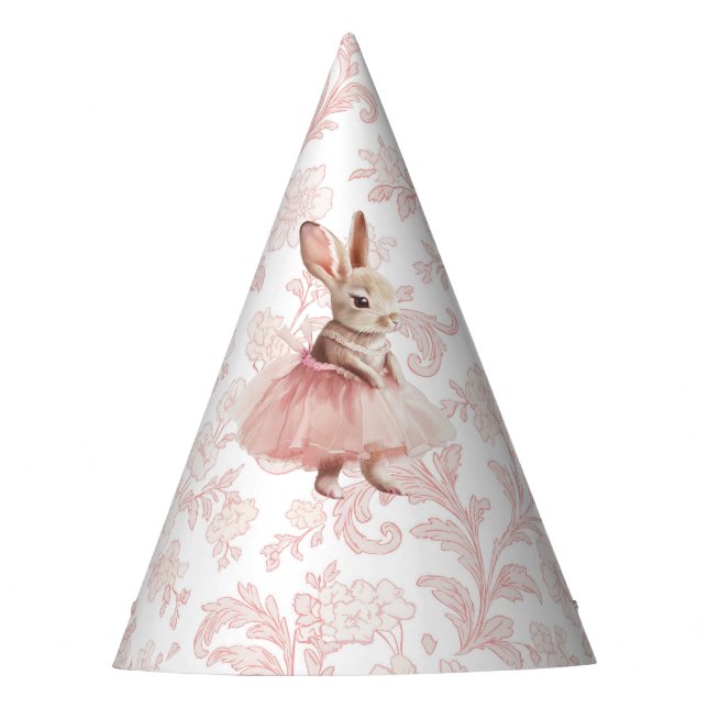 Pink ballet tutu Some Bunny Birthday Party Hat (Front)