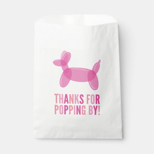 Pink Balloon Animal Favour Bags (Front)