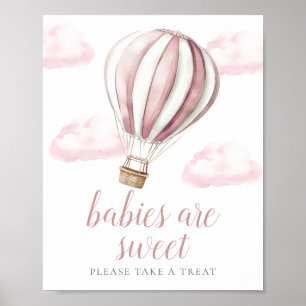Pink Balloon Baby Shower Sweet Favors Sign