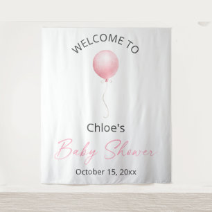 Pink Balloon Baby Shower Tapestry