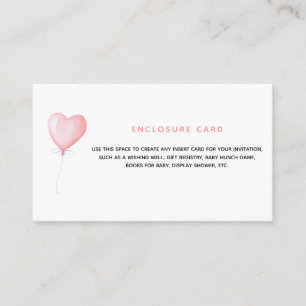 Pink Balloon Heart Enclosure Card