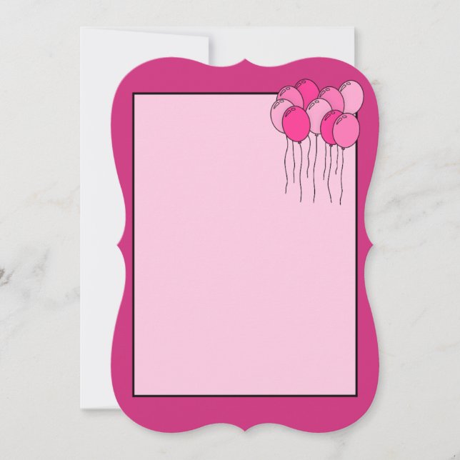 Pink balloon invite (Front)