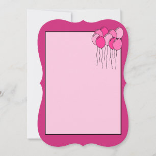 Pink balloon invite