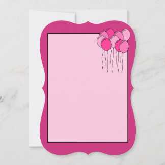 Pink balloon invite