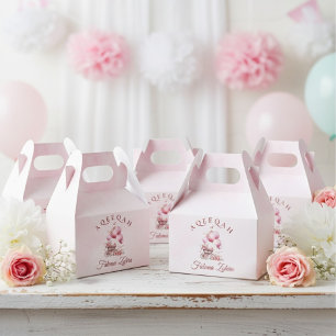 Pink Balloon Stroller Baby Girl Muslim Aqiqah Favour Box