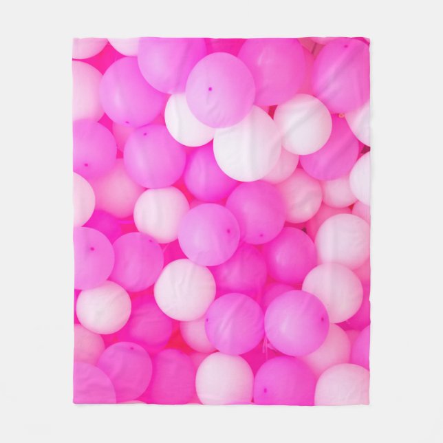 Pink Balloons Festive Background Design. Fleece Blanket (Front)