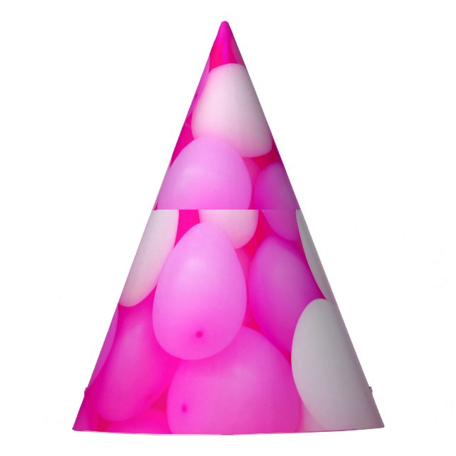 Pink Balloons Festive Background Design. Party Hat (Front)