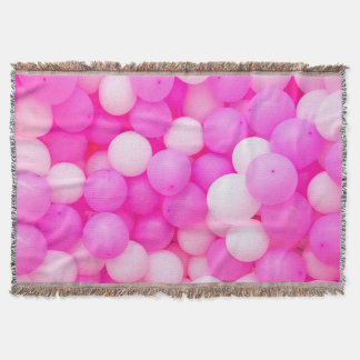 Pink Balloons Festive Background Design. Throw Blanket