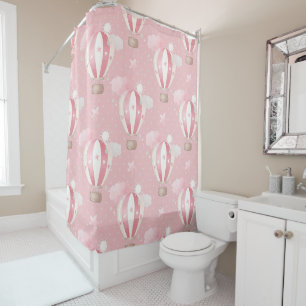 Pink Balloons Pattern Shower Curtain