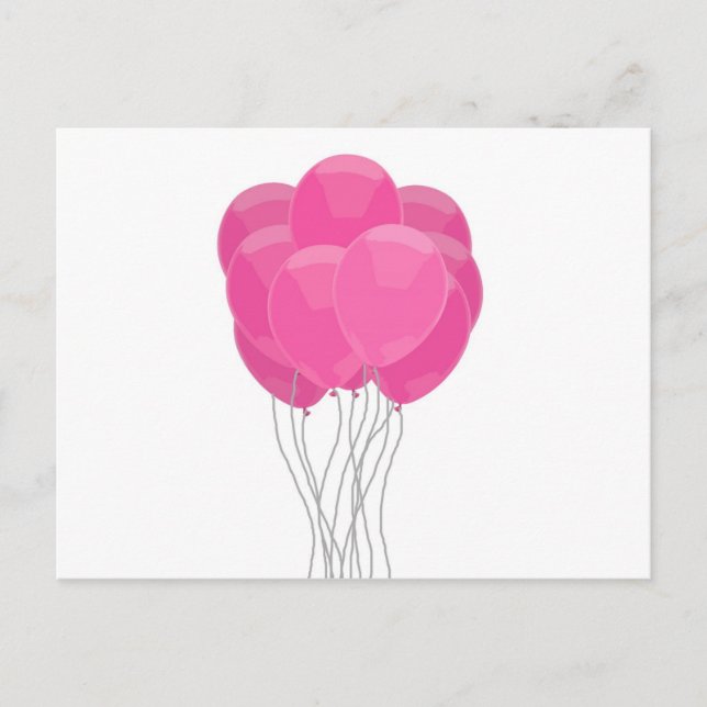 Pink Balloons Postcard (Front)