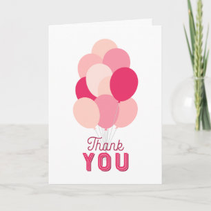 Pink Balloons Thank You Card