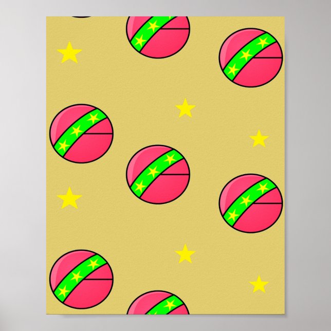 Pink balls and stars poster (Front)