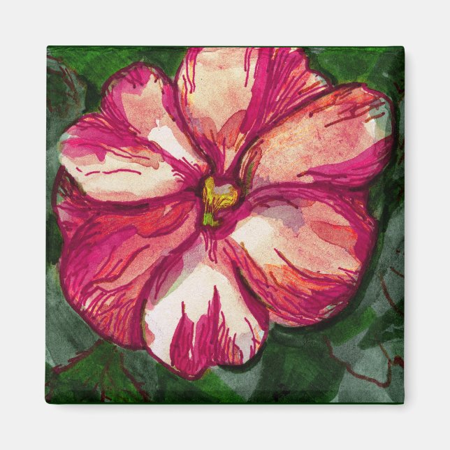 Pink Balsam Flower Magnet (Front)