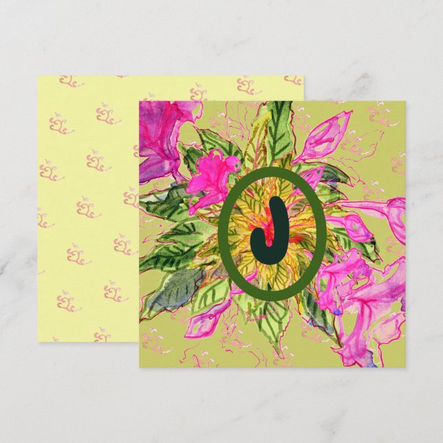 Pink Balsam Flowers Bouquet & Letter  (Front/Back)