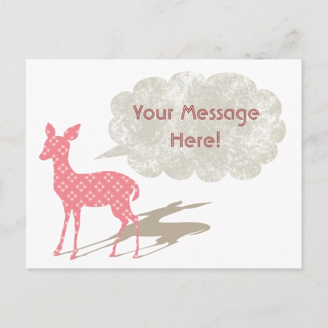 Pink Bambi All Occasion Custom Postcard (Front)