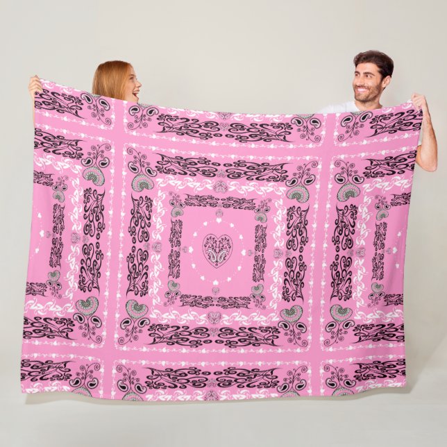 Pink Bandanna  Fleece Blanket (In Situ)