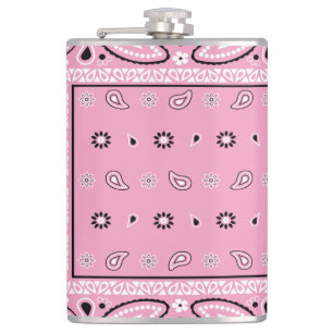 Pink Bandanna Paisley Country Hip Hop Cowboy Flask