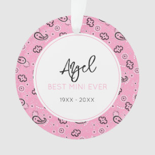 Pink Bandanna Pet Photo Memorial NAME Horse Ornament