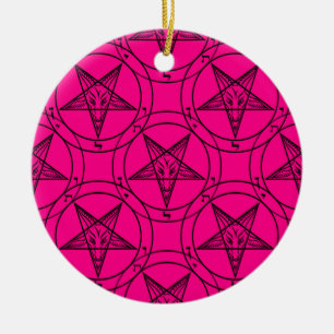 pink baphomet ceramic tree decoration