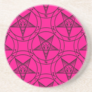 pink baphomet coaster