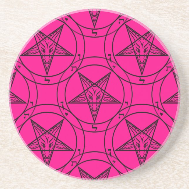 pink baphomet coaster (Front)