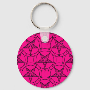 pink baphomet key ring