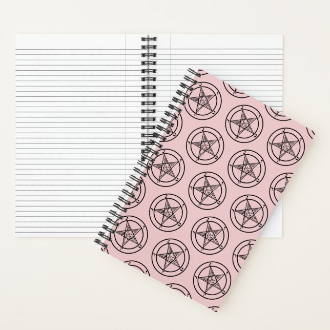 Pink Baphomet Pentagram Satanic Spiral  Notebook (Inside)