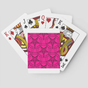 pink baphomet playing cards