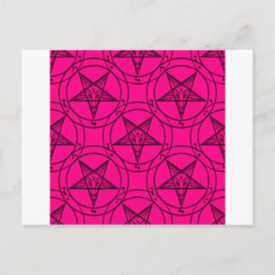pink baphomet postcard