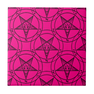 pink baphomet tile