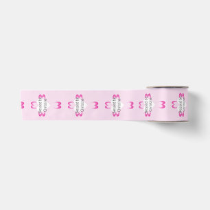 Pink Baptism Favour Ribbon for Girls Satin Ribbon