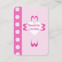 Pink Baptism Holy Prayer Card for Girls
