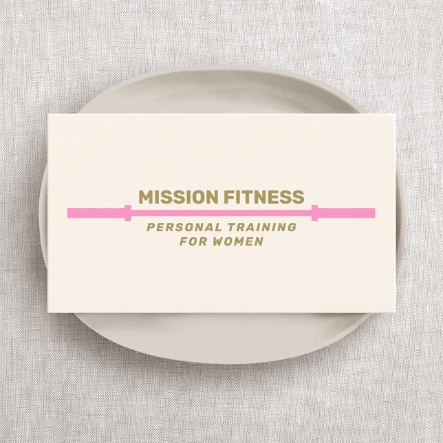  Pink Barbell Fitness Personal Trainer  Business B Business Card (Creator Uploaded)