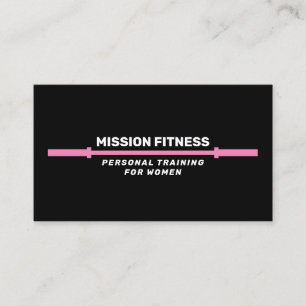 Pink Barbell Fitness Personal Trainer Business B Card