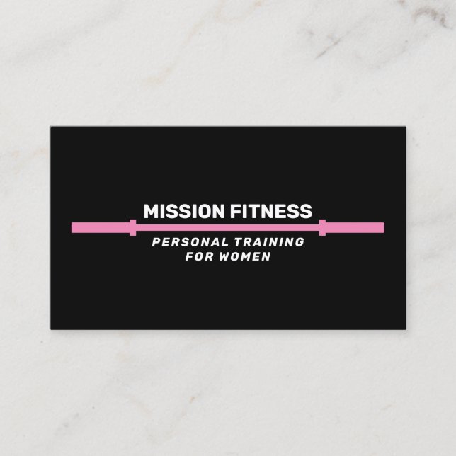  Pink Barbell Fitness Personal Trainer  Business B Card (Front)