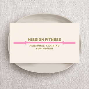 Pink Barbell Fitness Personal Trainer Business B Card