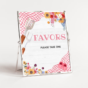 Pink Barbeque Baby Shower Favours Sign