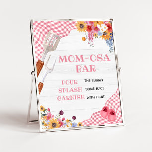 Pink Barbeque Baby Shower Mum Osa Bar Sign