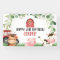 Pink Barn Tractor Farm Birthday Party Banner